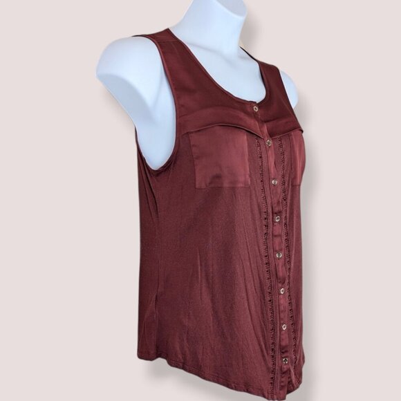 Ann Taylor Sleeveless Buttoned Top - Picture 2 of 6